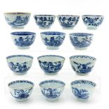 Thirteen Blue and White Decor Cups