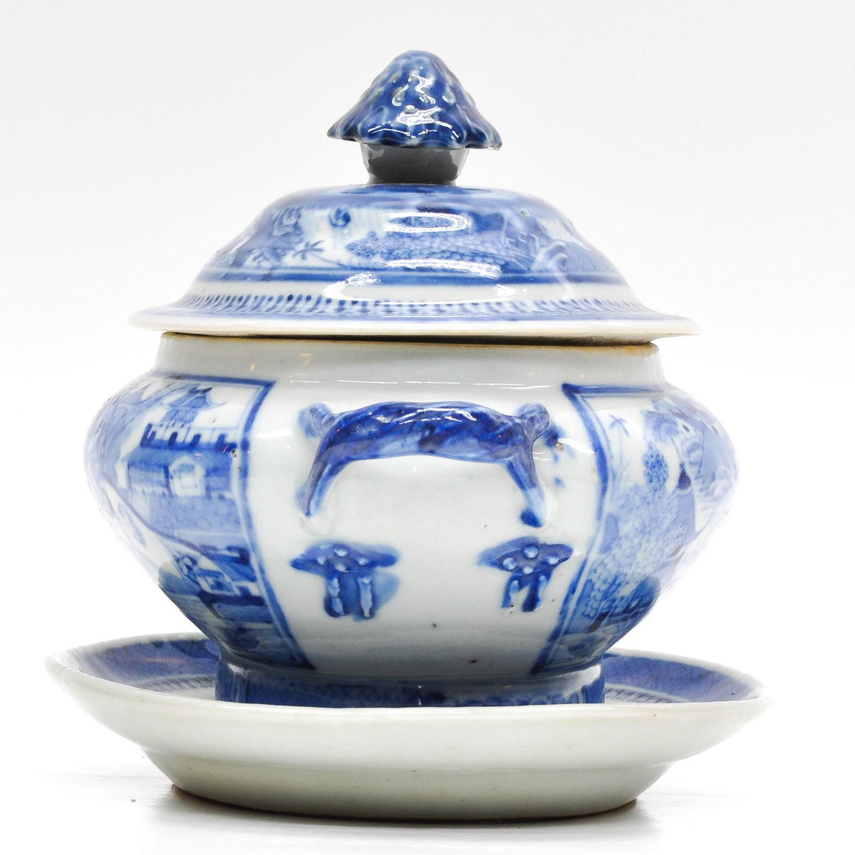 A Blue and White Decor Tureen and Tray - Image 2 of 8