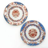 A Pair of Armorial Plates