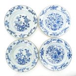 Four Blue and White Decor Plates