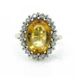 A Citrine and Diamond Ring