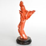 A Carved Red Coral Sculpture