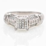 A 10KWG Ladies Diamond Ring Approximately 1.41 CTW