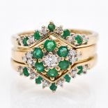 A 9KG Emerald and Diamond Ring with Ring Guard