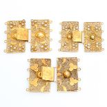 A Set of 3 Gold Zeeuws Clasps