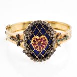 A Beautiful 19th Century 14KG Enamel Gemstone Bracelet