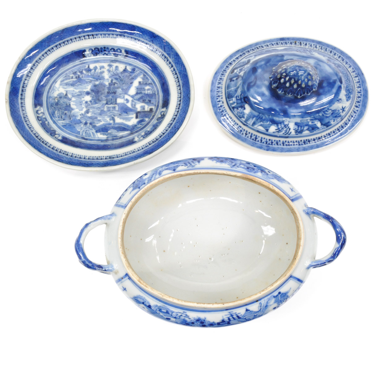 A Blue and White Decor Tureen and Tray - Image 5 of 8