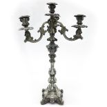 A Three Arm Silver Candleabra