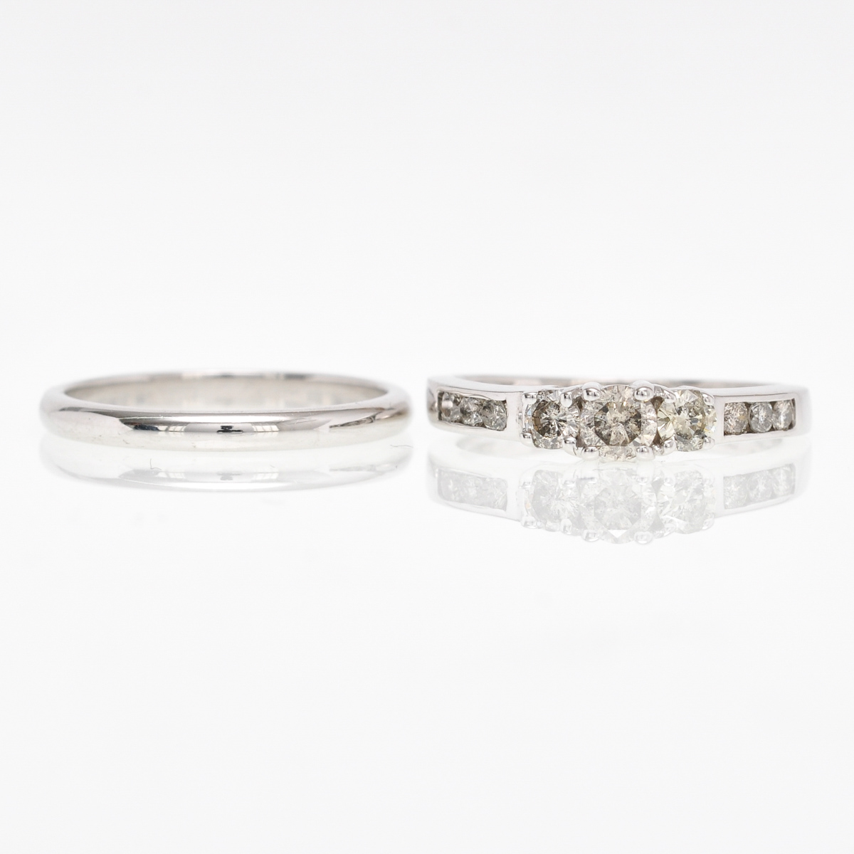 A 14KG Wedding Band and 10KG Diamond Engagement Ring - Image 2 of 4