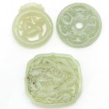 Three Carved Jade Sculptures