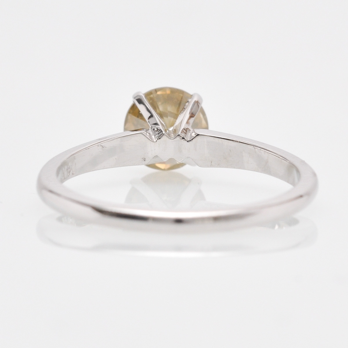 A 14KWG Ring Set with Solitaire Natural Fancy Diamond - Image 2 of 3