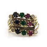 A 14KG Gemstone Ring Set