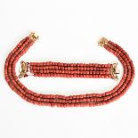 A Red Coral Necklace and Bracelet