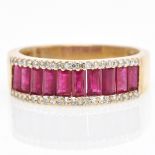 A 10KG Ladies Ruby and Diamond Band