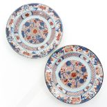 A Pair of Imari Decor Plates