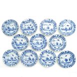 A Series of Eleven Blue and White Decor Plates