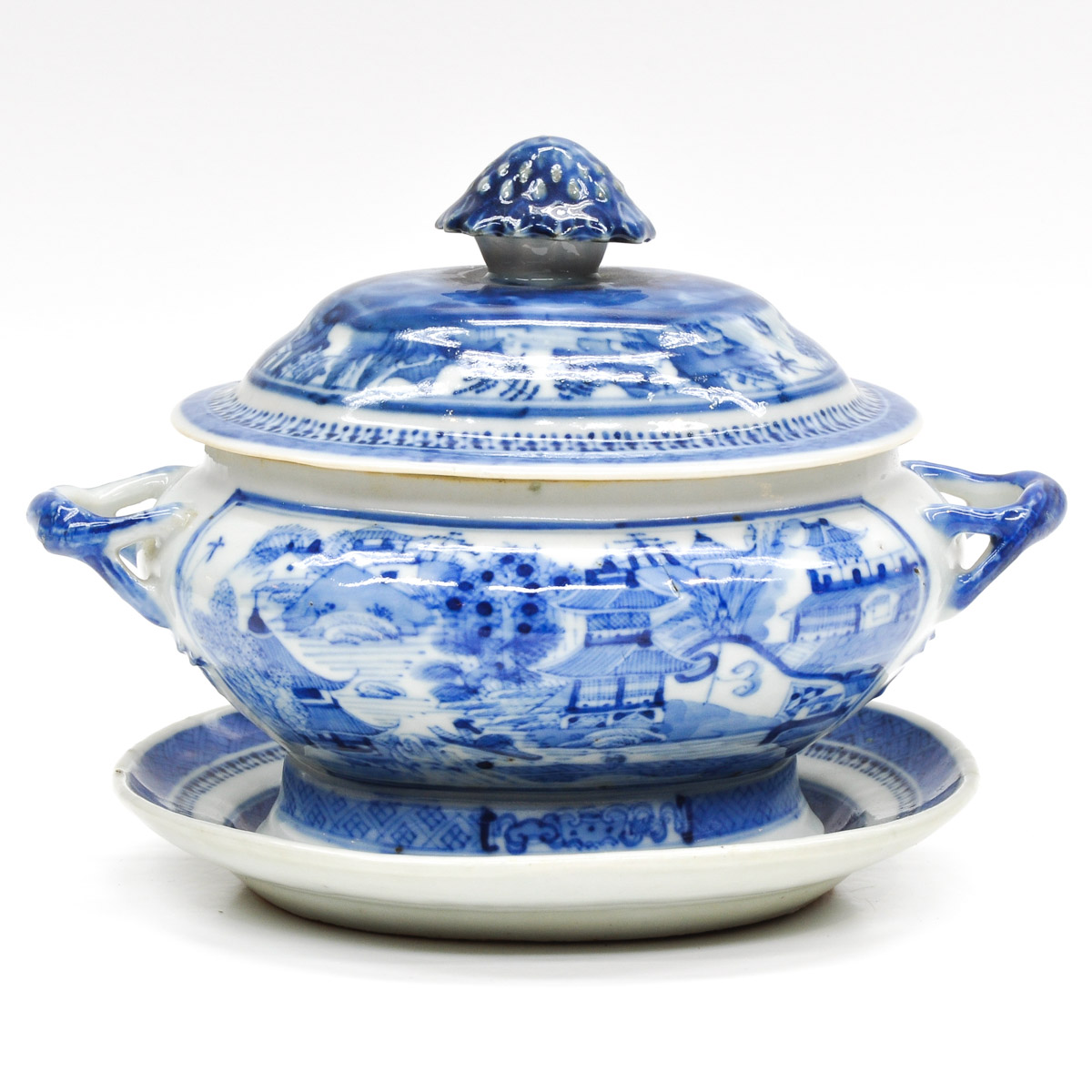 A Blue and White Decor Tureen and Tray