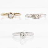 Three Ladies Solitaire Diamond Rings