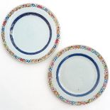 A Pair of Polychrome Decor Plates