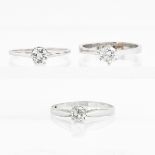 Three Ladies Solitaire Diamond Rings