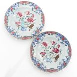 A Pair of Famille Rose Decor Chargers