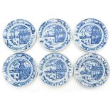 A Series of Six Blue and White Decor Plates