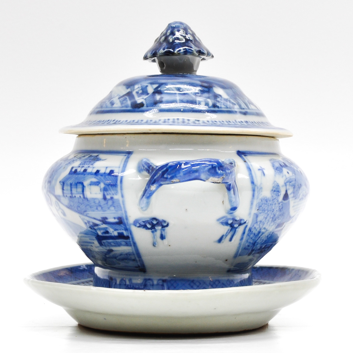 A Blue and White Decor Tureen and Tray - Image 4 of 8