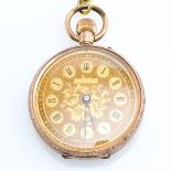 A 14KG Ladies Pocket Watch with Watch Chain