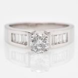 A 14KWG Ladies Diamond Ring Approximately 1.14 CTW