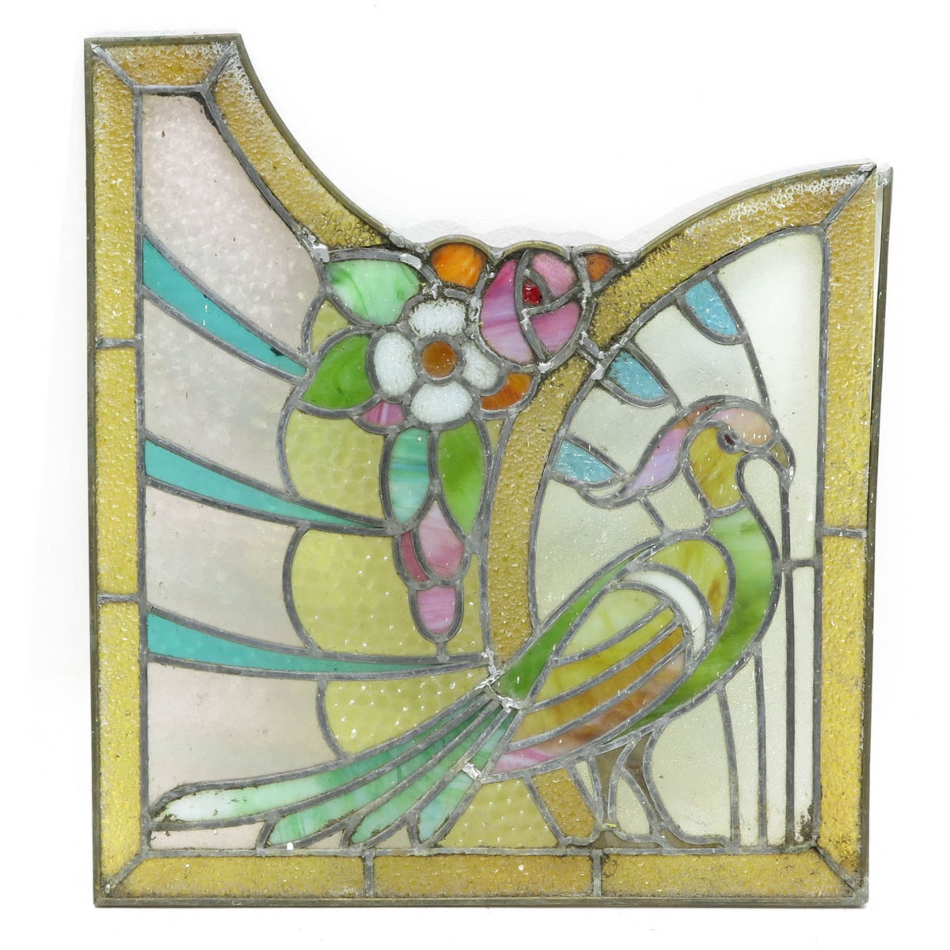 A Collection of Eight Art Nouveau Stained Glass Panels - Bild 7 aus 9