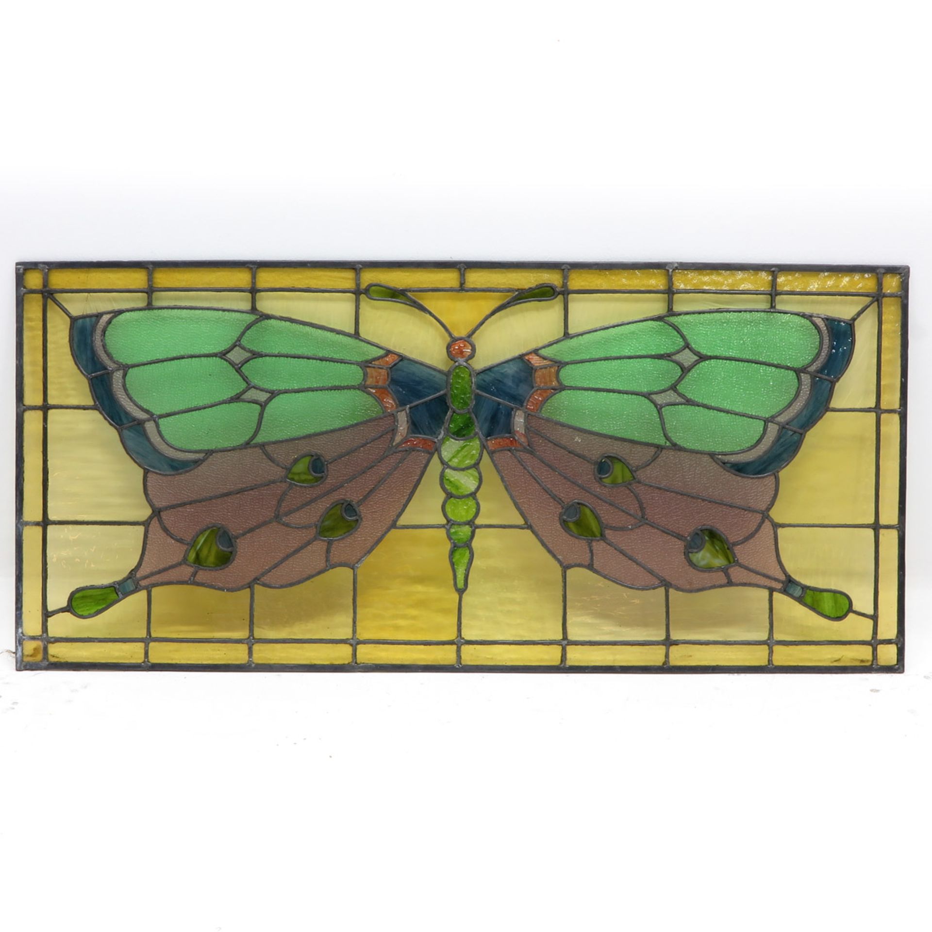 A Collection of Eight Art Nouveau Stained Glass Panels - Bild 4 aus 9