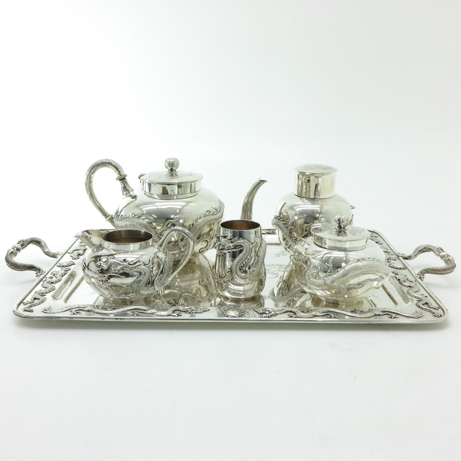 A Chinese Silver Tea Service