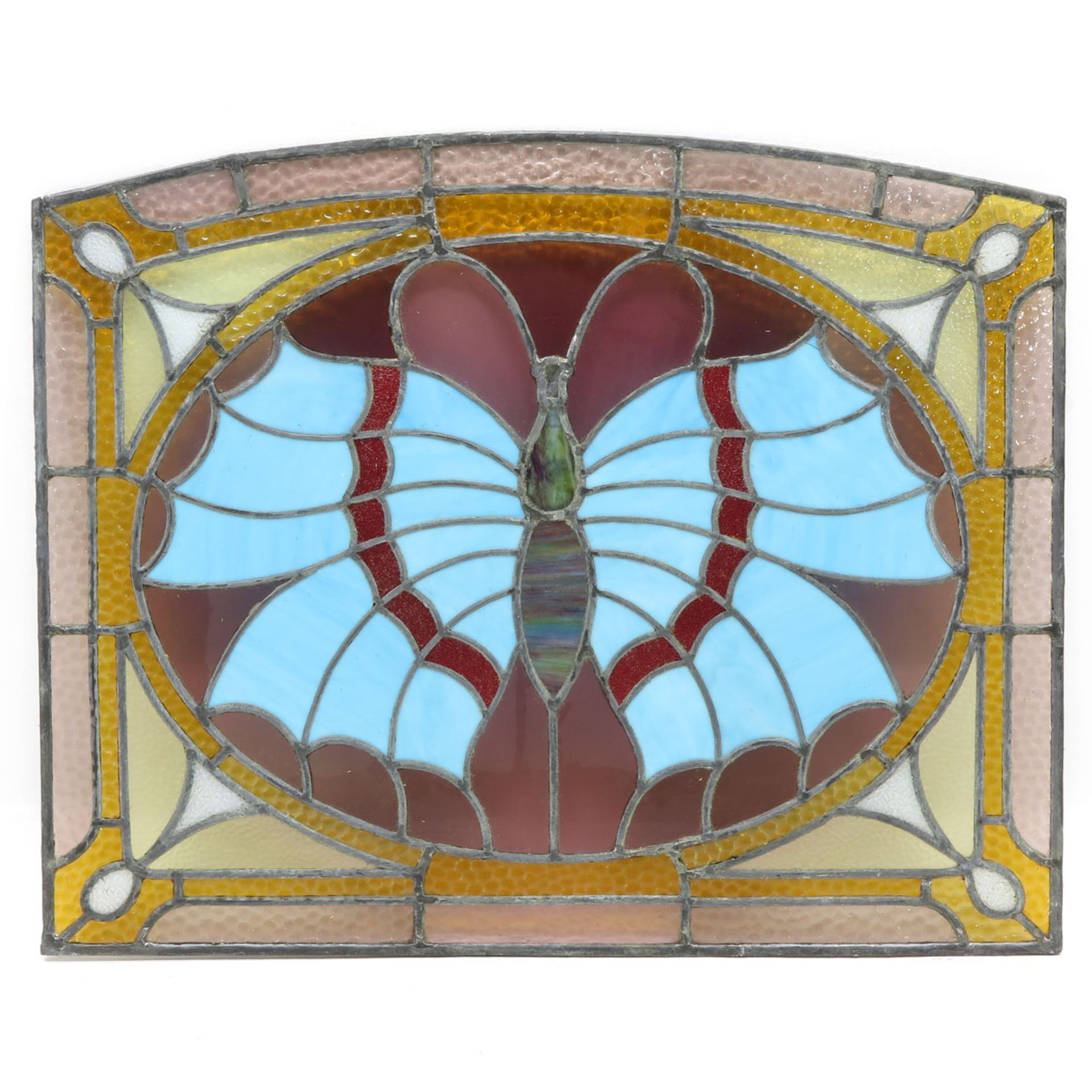 A Collection of Eight Art Nouveau Stained Glass Panels - Bild 6 aus 9