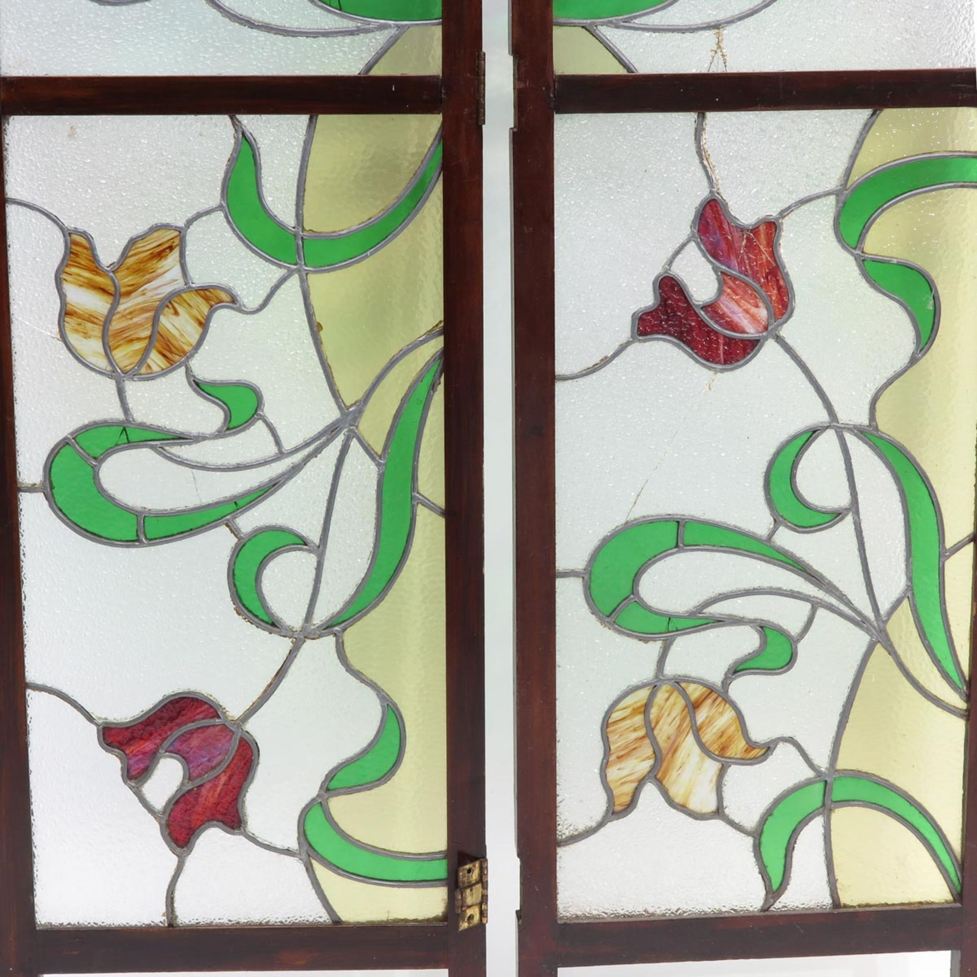 A Pair of Art Nouveau Stained Glass Panels - Bild 3 aus 3