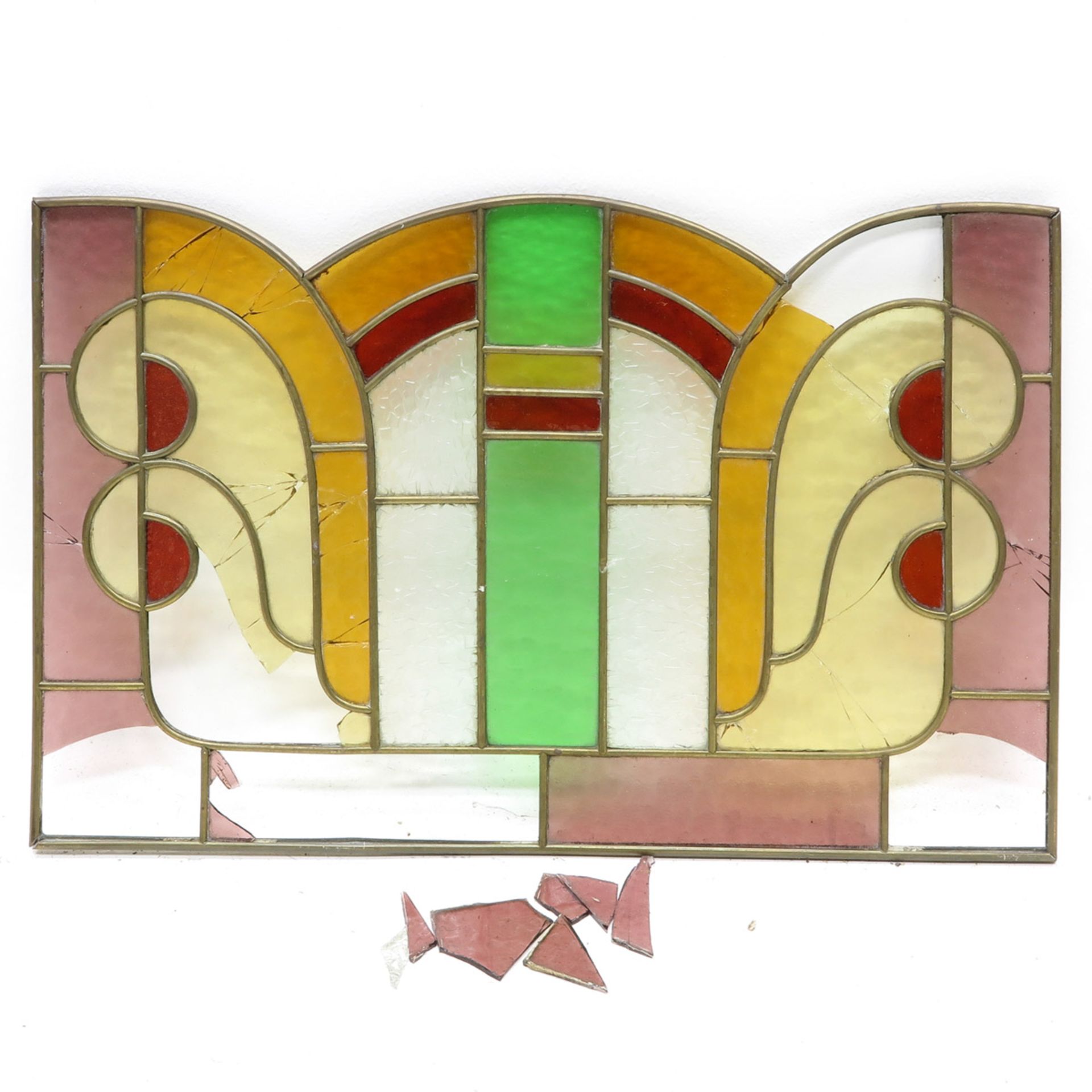 Collection of Fifteen Art Nouveau Stained Glass Panels - Bild 9 aus 9