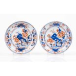 A pair of platesChinese export porcelainPolychrome Imari enamels decorationKangshi reign (1662-