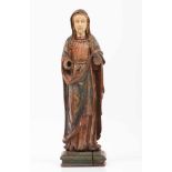 An Indo-Portuguese Virgin Mary figureWooden sculpturePolychrome decorationInventory number - 248