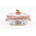 A tureen with coverChinese export porcelainPolychrome Famille Rose decoration depicting