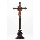 A crucified ChristIvory Indo-Portuguese sculptureRosewood cross of later date with carved and gilt