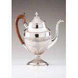 A D. Maria coffee potPortuguese silver of the 19th centuryPartly fluted decoration and with beaded
