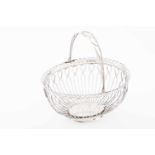 A bread basket with handlePortuguese silverA silver thread body with galleryOporto "boar II" assay