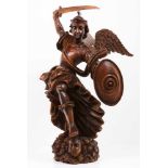 The Archangel Saint MichaelWaxed wooden sculptureLater wingsPortugal, 18th C.Hight.: 85 cm