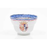 A scalloped rim cupChinese export porcelainPolychrome and gilt decoration with armorial for