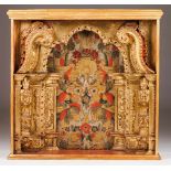 A nicheCarved and gilt woodPolychrome central decoration of foliage scroll motifsPortugal, 17th 18th