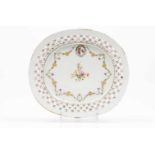 An oval, pierced decoration plateChinese export porcelain"Famille Rose" polychrome enamels and