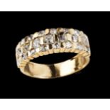 A ring800/000 gold, set with 23 diamonds in various cuts (1.10ct)Oporto "deer" assay mark post