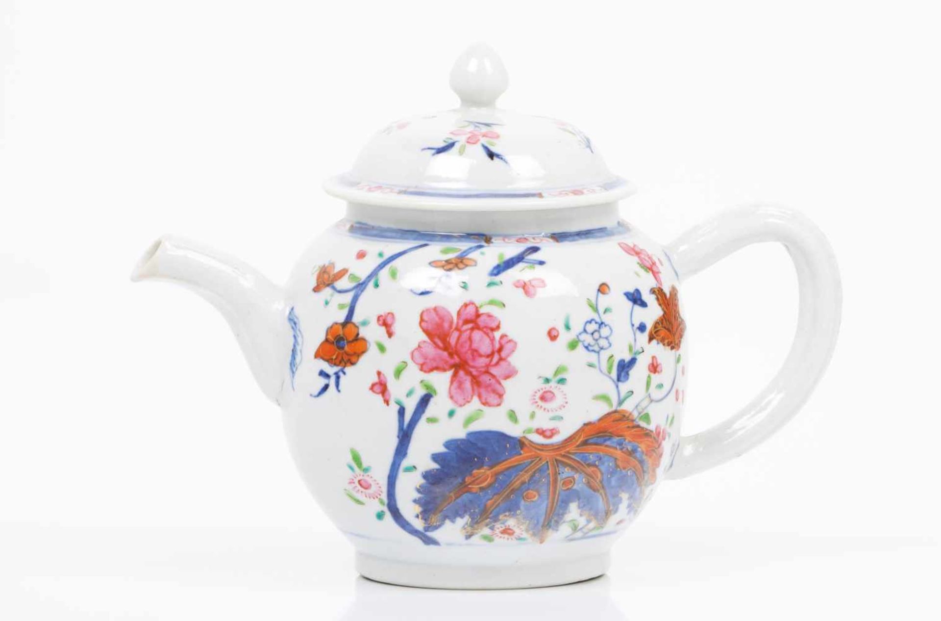 A teapotChinese export porcelainPolychrome "Famille Rose" enamels decorationQianlong reign (1736-