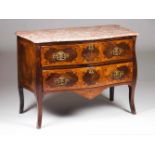 A D.José / D.Maria chest of drawersRosewood with marquetryTwo long drawersBronze metalwareMarble