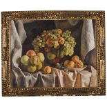 European School of the 20th centuryStill life with grapes, peaches and applesOil on canvas73x93 cm