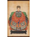 Chinese School, 19th / 20th C.A portrait of Dowager Empress CixiTempera on paper(framed; minor